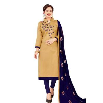 Beige embroidered cotton salwar 1