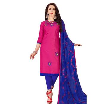 Pink embroidered cotton salwar 1