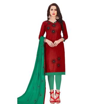 Maroon embroidered cotton salwar 1