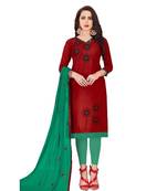 Maroon embroidered cotton salwar