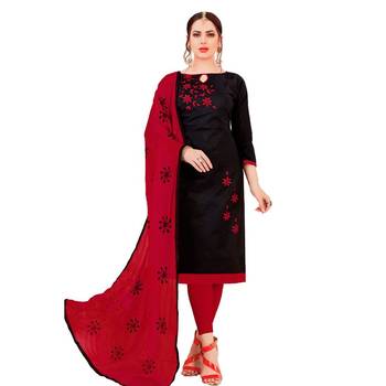Black embroidered cotton salwar 1