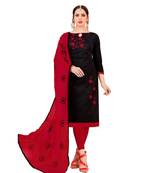 Black embroidered cotton salwar