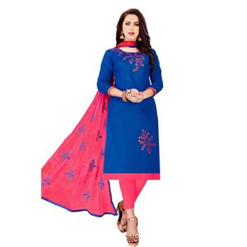 Blue embroidered cotton salwar 1