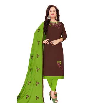 Brown embroidered cotton salwar 1