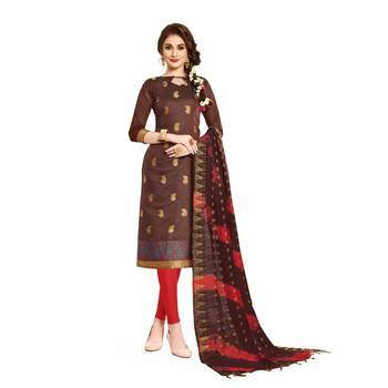 Brown paisley print cotton salwar 1