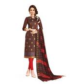 Brown paisley print cotton salwar