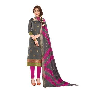 Grey paisley print cotton salwar 1