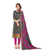 Grey paisley print cotton salwar
