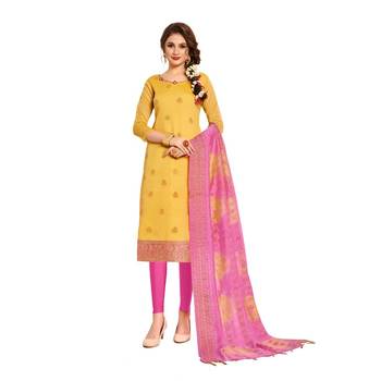 Yellow paisley print cotton salwar 1
