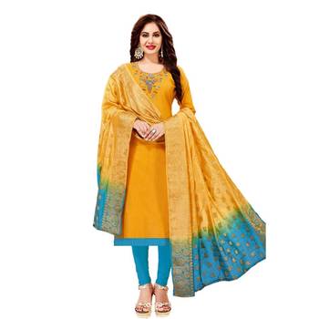 Yellow zardosi cotton salwar 1