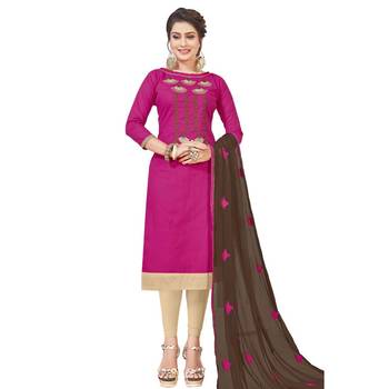Pink embroidered cotton salwar 1