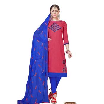Pink embroidered cotton salwar 1