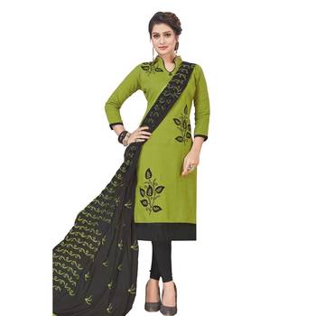 Green embroidered cotton salwar 1