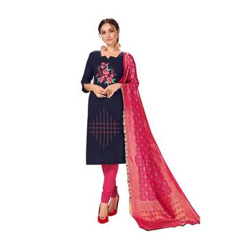 Navy-blue woven cotton salwar 1