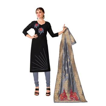 Black woven cotton salwar 1