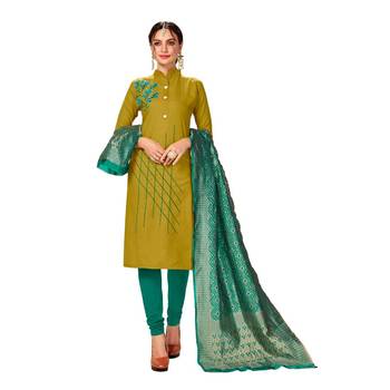 Mehendi woven cotton salwar 1