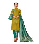 Mehendi woven cotton salwar