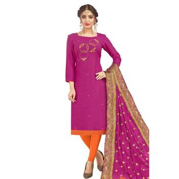 Dark-pink embroidered cotton salwar 1