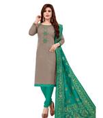 Grey embroidered cotton salwar