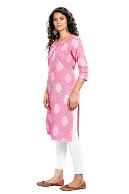Light-pink printed cotton cotton-kurtis 4