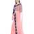 Light peach plain chiffon saree with blouse