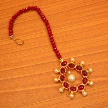 Red ruby  maang-tikka 1