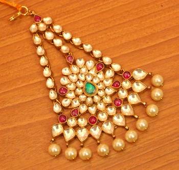 Multicolor pearl maang-tikka 1
