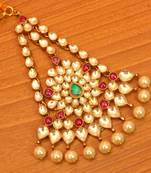 Multicolor pearl maang-tikka