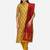 Mustard & Red Unstitched Dress Material