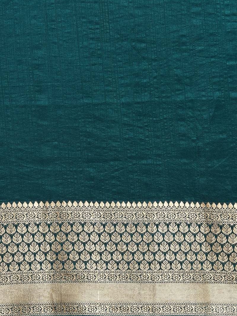 Pine Green Color Silk Saree