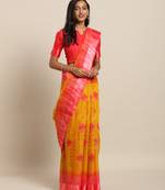 Orange Color Printed Cotton Saree