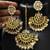 Yellow Meenakari Chandbali Kundan Pearl Earrings Tikka Full Set