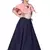 Kids Wedding Wear Pink Blouse And Blue Lehenga Choli For Girls 