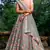 Pleasant Grey Sequins, Zari, and Thread embroidery net Semi Stitched Wedding Lehenga