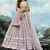 MESMERIZING Lilac thread and Zari embroidered net semi stitched lehenga
