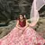 Lovable Light pink and wine Thread and Zari embroidered net Semi Stitched Lehenga Choli for bride