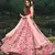 Lovable Light pink and wine Thread and Zari embroidered net Semi Stitched Lehenga Choli for bride