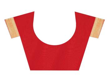Red Woven Jacuard Kanjivaram Silk Sari with Blouse 4