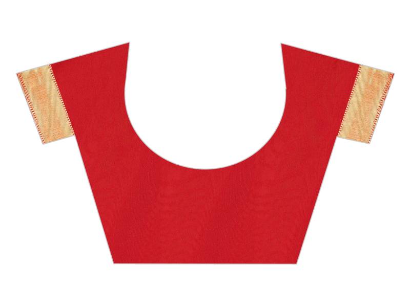 Red Woven Jacuard Kanjivaram Silk Sari with Blouse