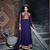 Blue and Red embroidered Georgette semi stitched salwar with dupatta