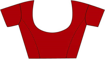 red Emblished Padding Georgette Silk Sari with Blouse 4