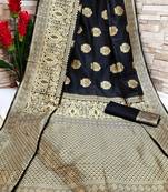 Black OyeLook Style Banarasi Woven Saree with Blouse