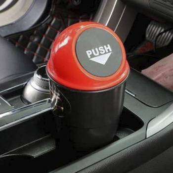Mini Car Trash Bin Can Holder Dustbin -Black (L 17 x W 6.5 cms) 3