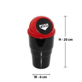 Mini Car Trash Bin Can Holder Dustbin -Black (L 17 x W 6.5 cms) 4
