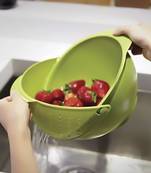 3 in 1 Smart Basket Plastic  Strainer for Fruits,Vegetable,Rice (Assorted Color)