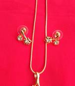 RozMili 18k Gold plated metal pendant set with earrings