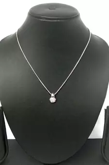 RozMili latest Designer American Diamond silver pendant set with earrings for women and  Girls