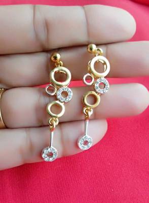 RozMili latest Designer American Diamond silver Red stone pendant set with earrings for women and  Girls 3