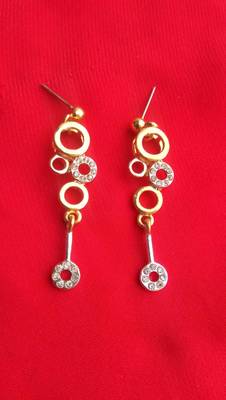 RozMili latest Designer American Diamond silver Red stone pendant set with earrings for women and  Girls 5