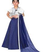 Kids Designer White Blouse And Blue Lehenga Choli For Girls 
